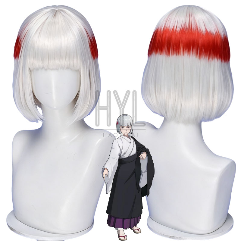 Men Accessories Silver - Anime Uraume Cosplay Wig Silver White