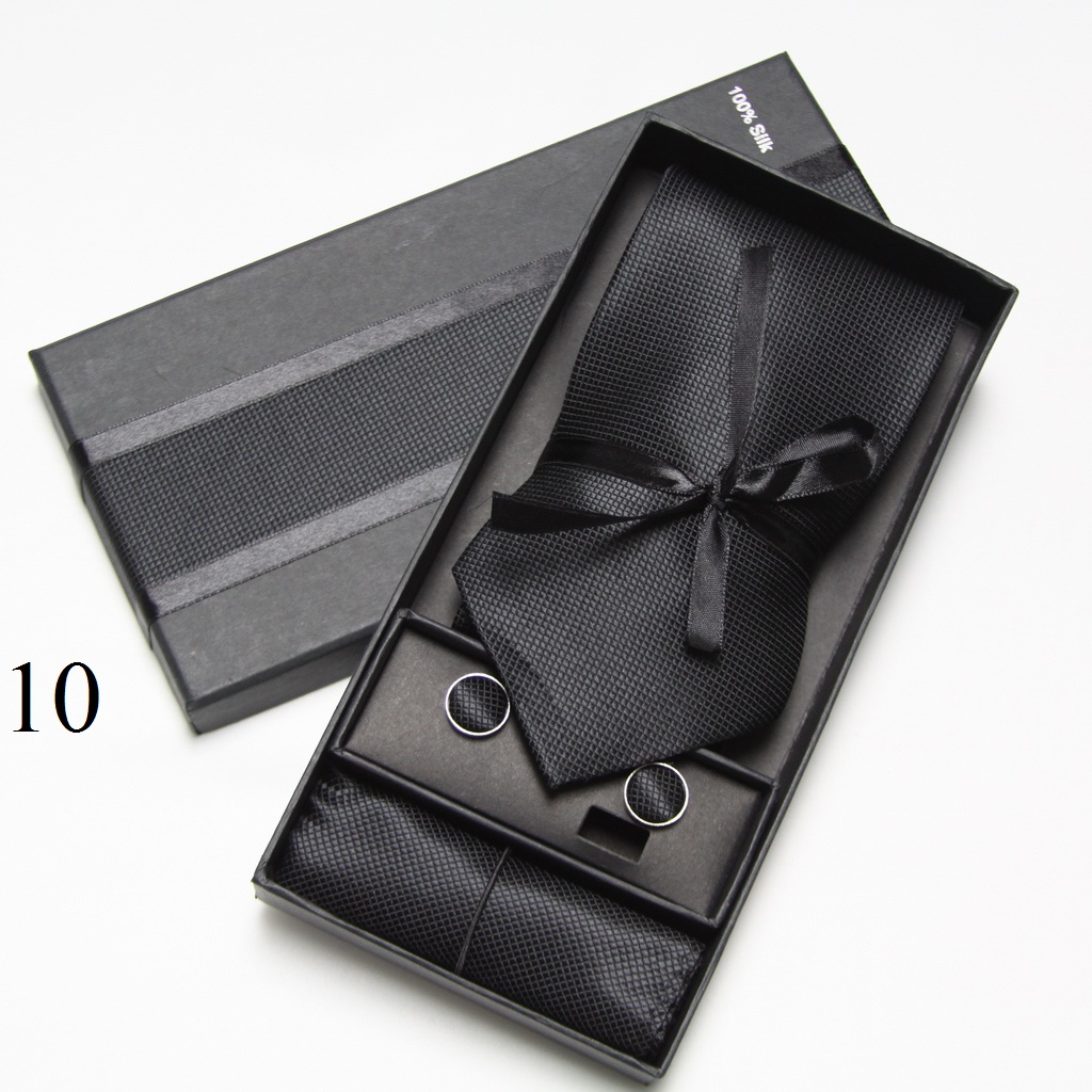 Solid Neck Tie Set Box Cufflin - огляд і ціна Men Accessories Combo Set