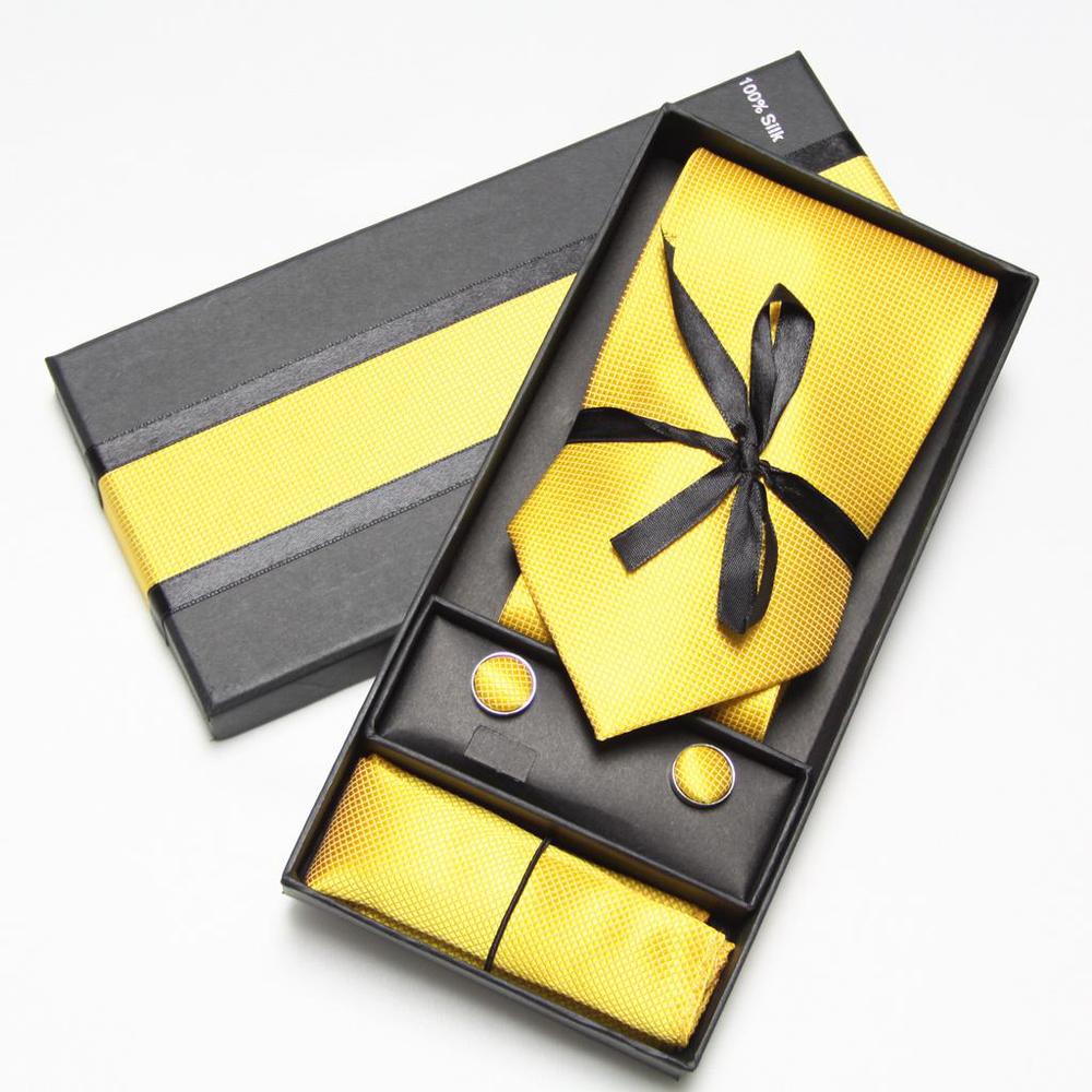 Solid Neck Tie Set Box Cufflin - огляд і ціна Men Accessories Combo Set