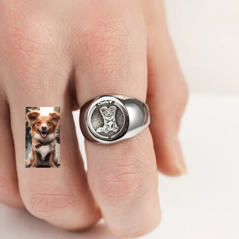 Custom Engrave Photo Signet Ri - огляд і ціна Men Accessories Photos