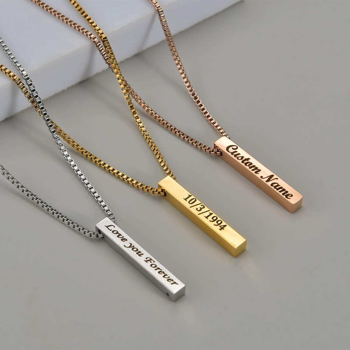 Four Sides Engraving Name Date - огляд і ціна Men Accessories Gift Box