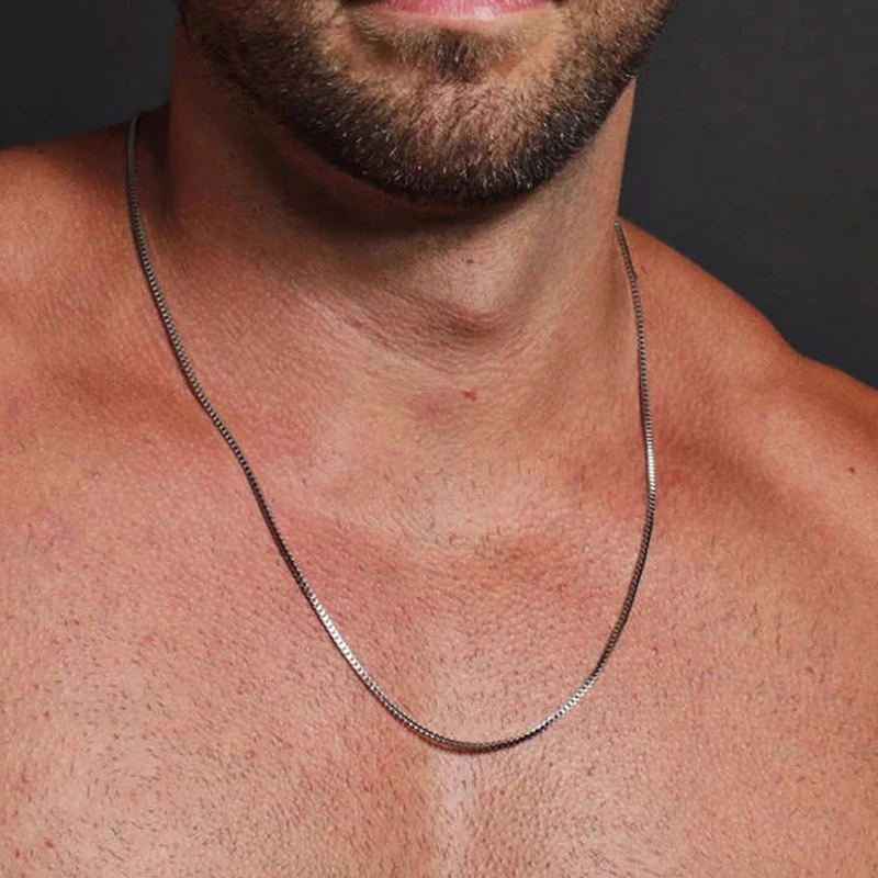 Mens Thin Box Chain Necklace,1 - огляд і ціна Men Accessories Gift Box