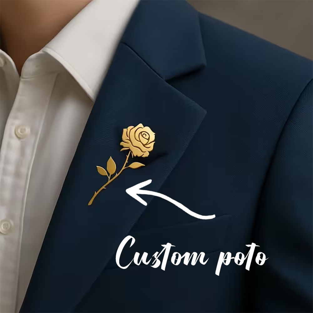 Custom Rose Flower Brooch for  - огляд і ціна Men Accessories Photos
