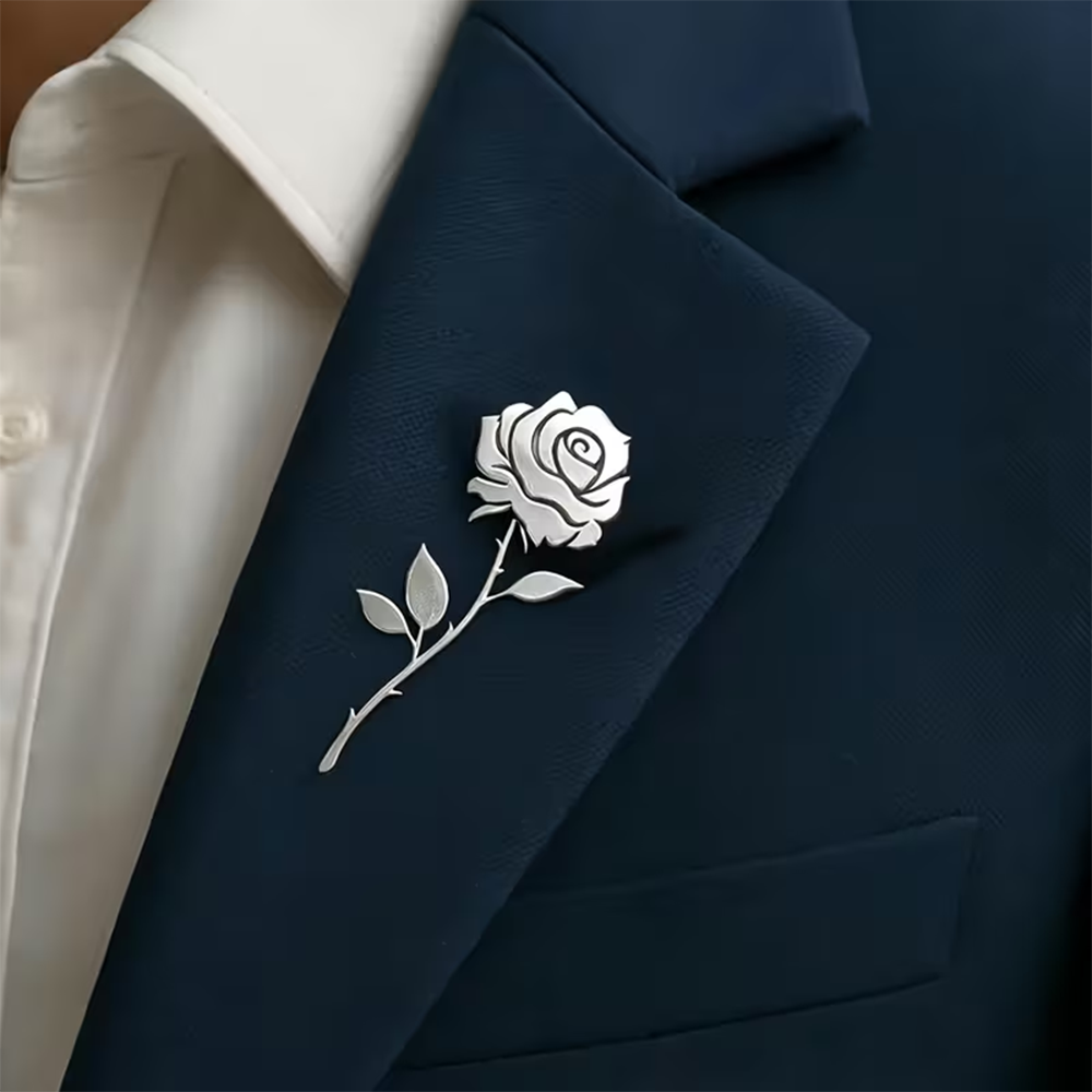 Custom Rose Flower Brooch for  - огляд і ціна Men Accessories Photos