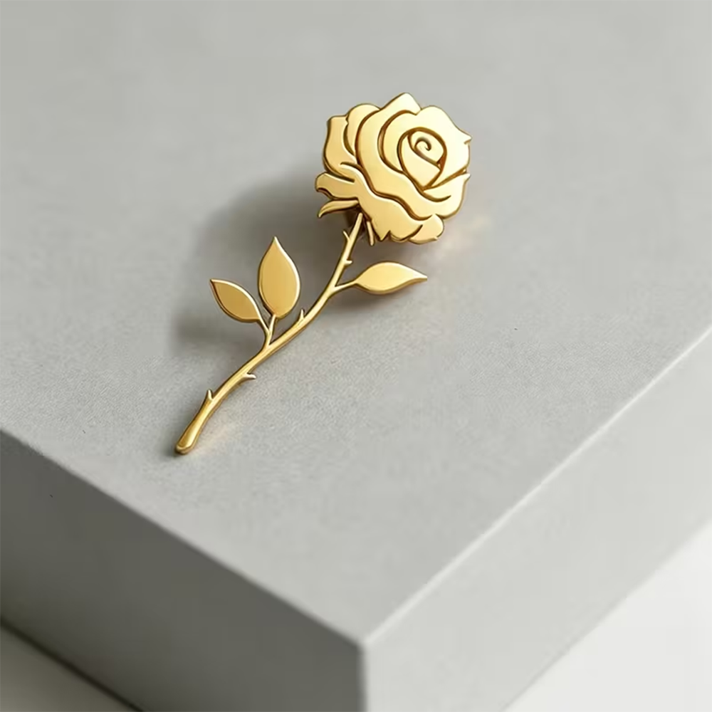 Custom Rose Flower Brooch for  - огляд і ціна Men Accessories Photos