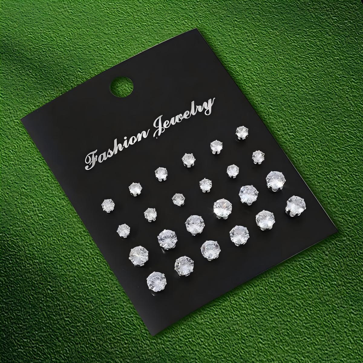 12 Pairs Cubic Zirconia Simula - огляд і ціна Men Accessories Combo Set
