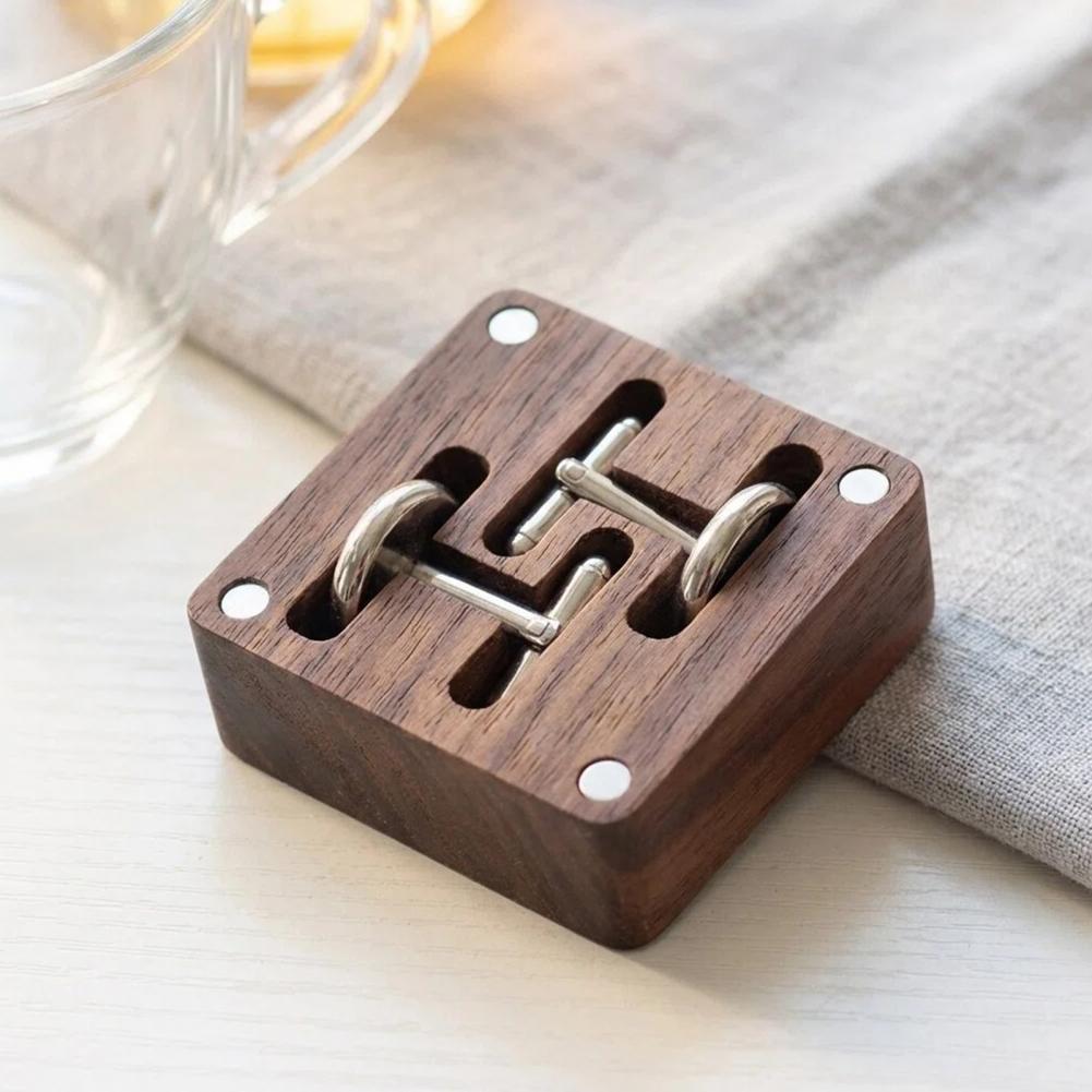 Walnut Cufflink Box Solid Wood - огляд і ціна Men Accessories Gift Box