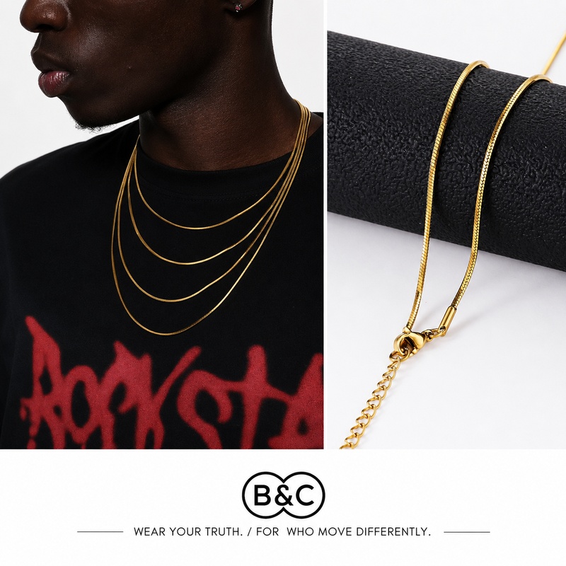 B&C 1.2mm Gold Color Stainless - огляд і ціна Men Accessories Chain