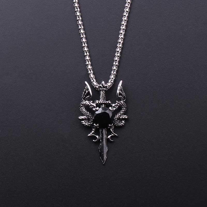 Double Dragon Black Gem Cross  - огляд і ціна Men Accessories Pendant