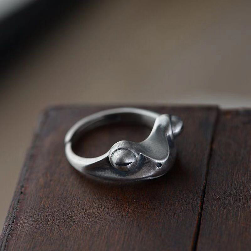 Retro Distressed Frog Ring For - огляд і ціна Men Accessories Drawing