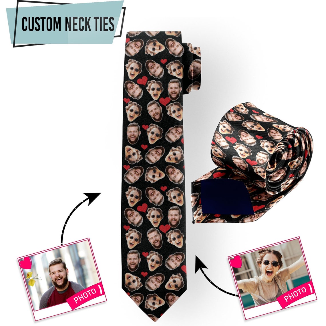 Personalize Your Photo Tie Fac - огляд і ціна Men Accessories Photos